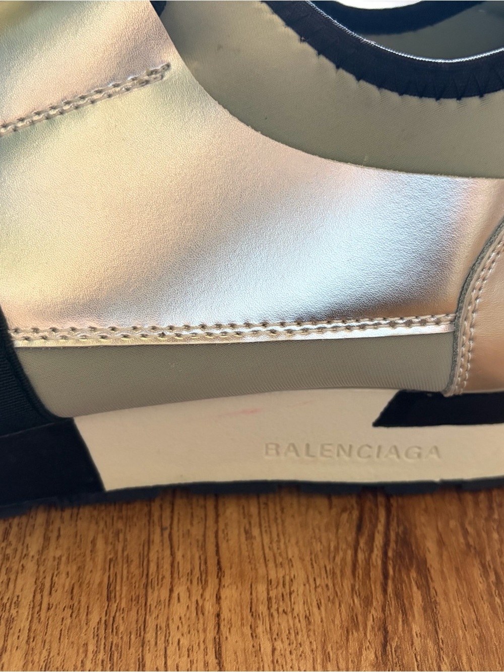 Balenciaga Race Runner Sneackers Metallic Silver Mesh M9/W11 - Picture 11 of 13